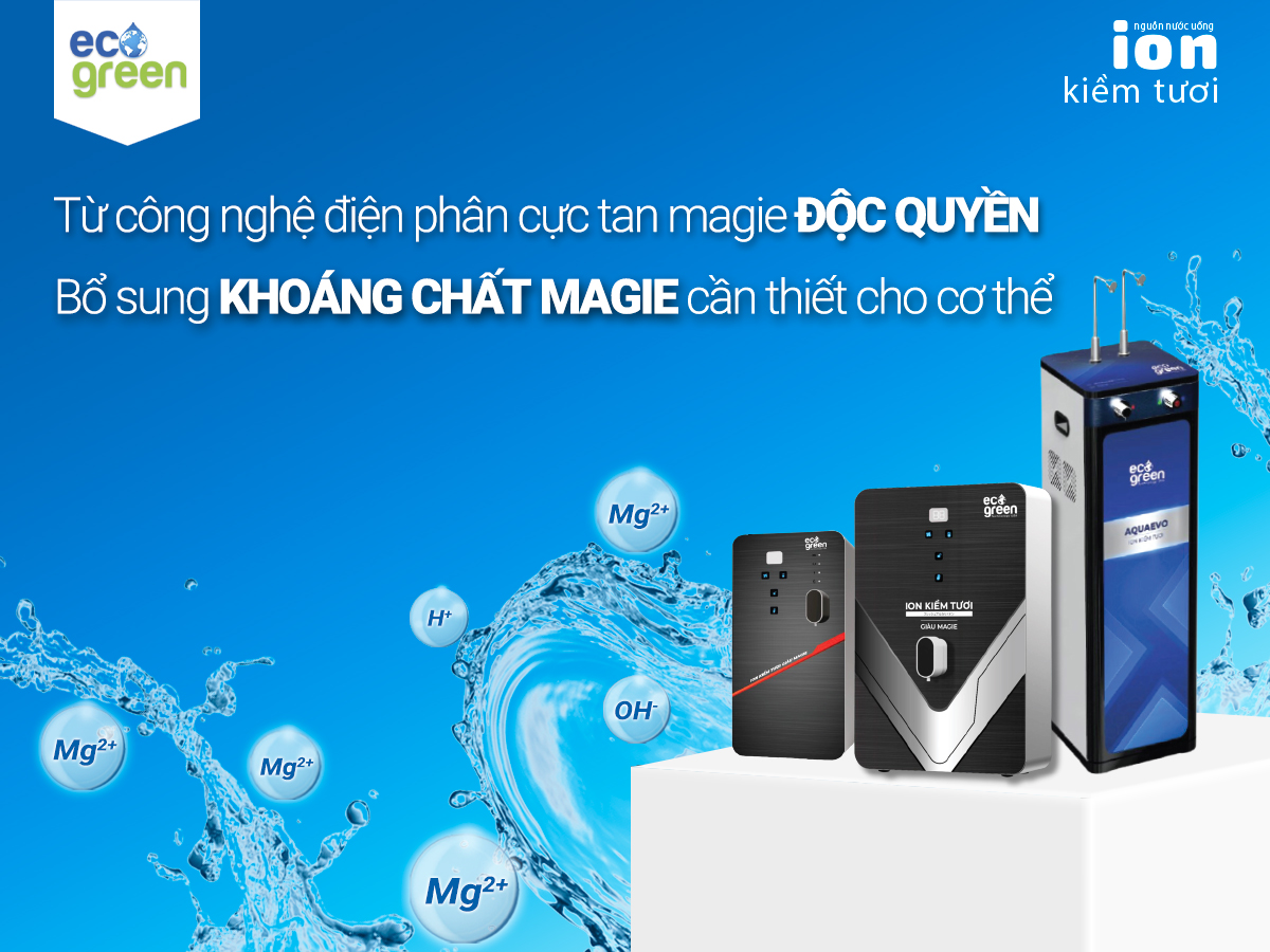 Khoáng chất magie trong nước ion kiềm tươi