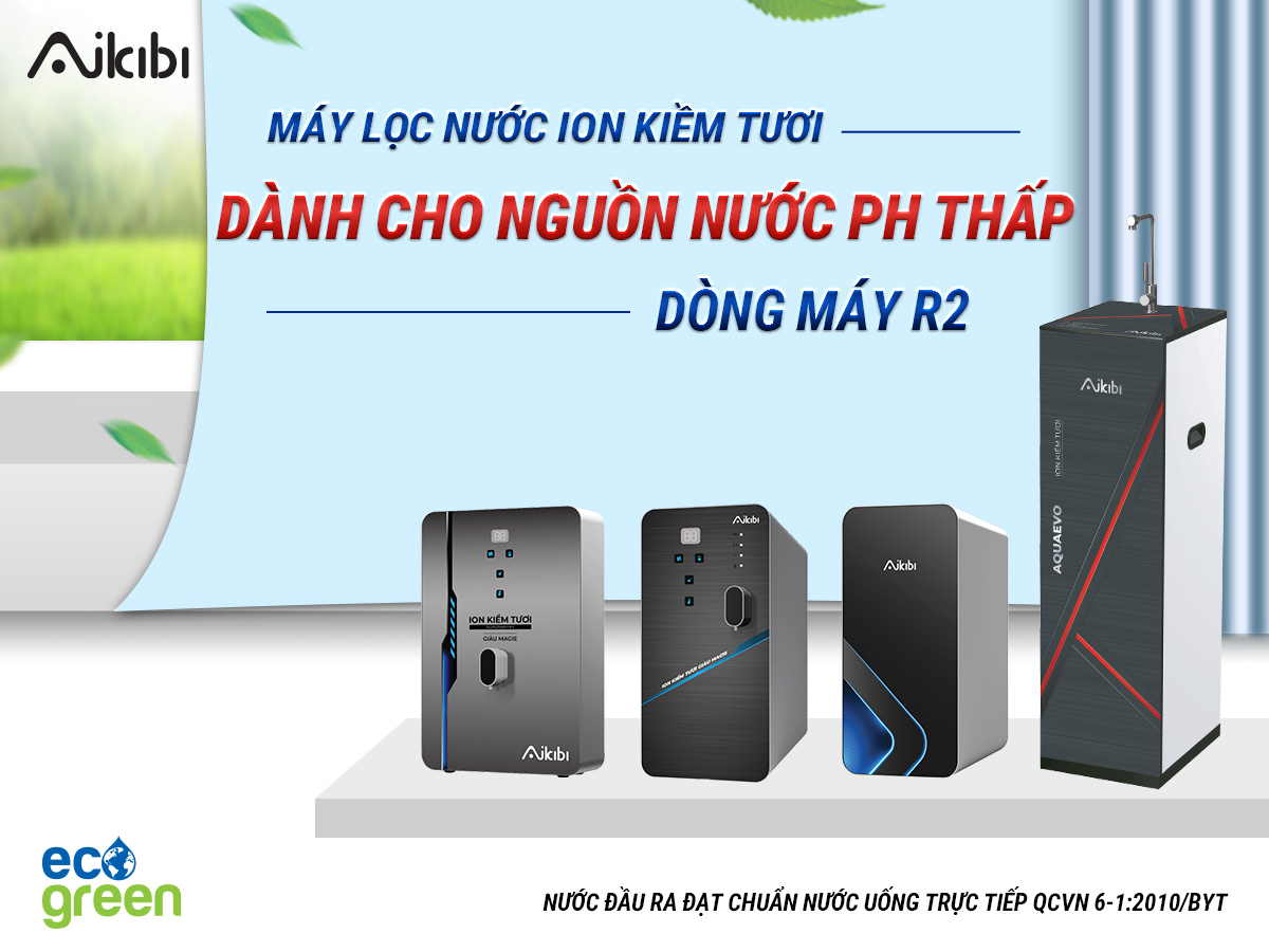 Máy lọc nước Aikibi dùng cho nguồn nước pH thấp